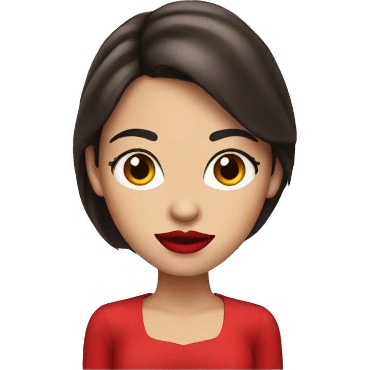 brunette with red lips emoji