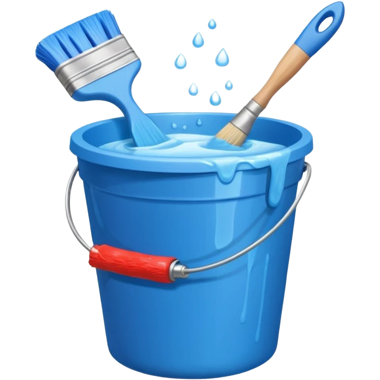 Bucket and brush for cleaning emoji