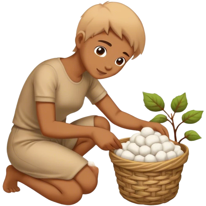 A person picking cotton emoji