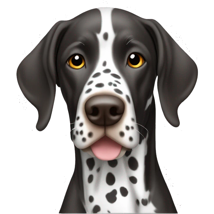 Black and white spotted German shorthaired pointer emoji