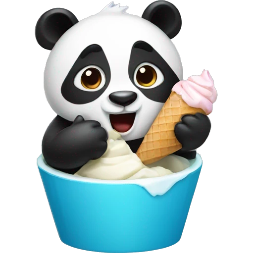 Panda eating ice cream emoji