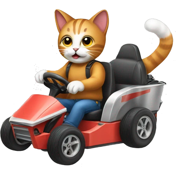 cat driving a gocart emoji