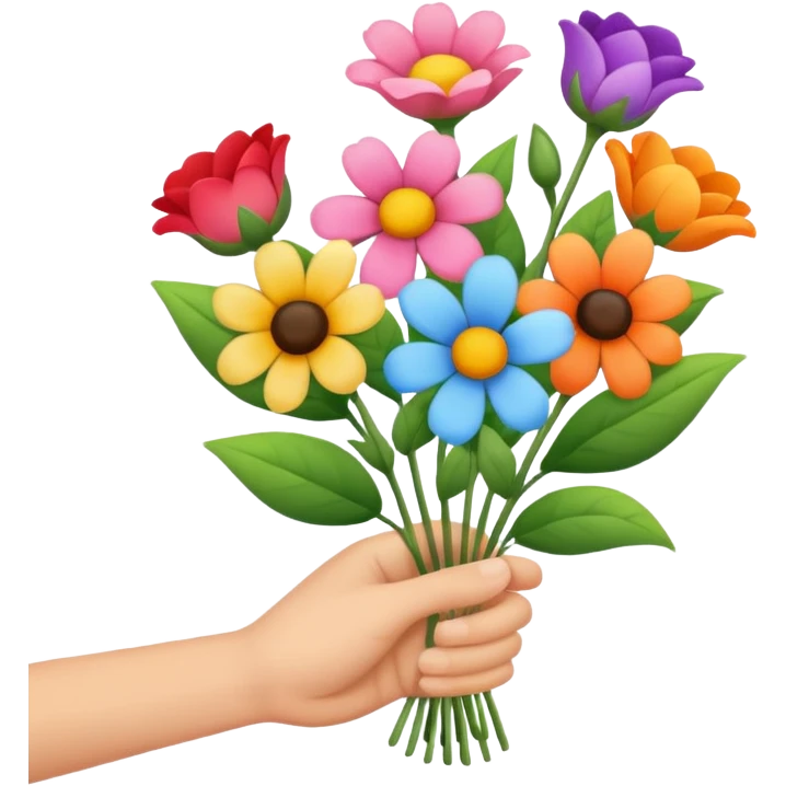 Hand holding out flowers  emoji