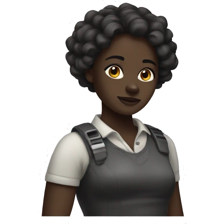 dark skin girl with pewpew  emoji