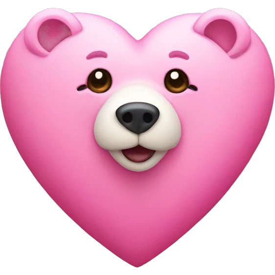pink heart with a bear emoji