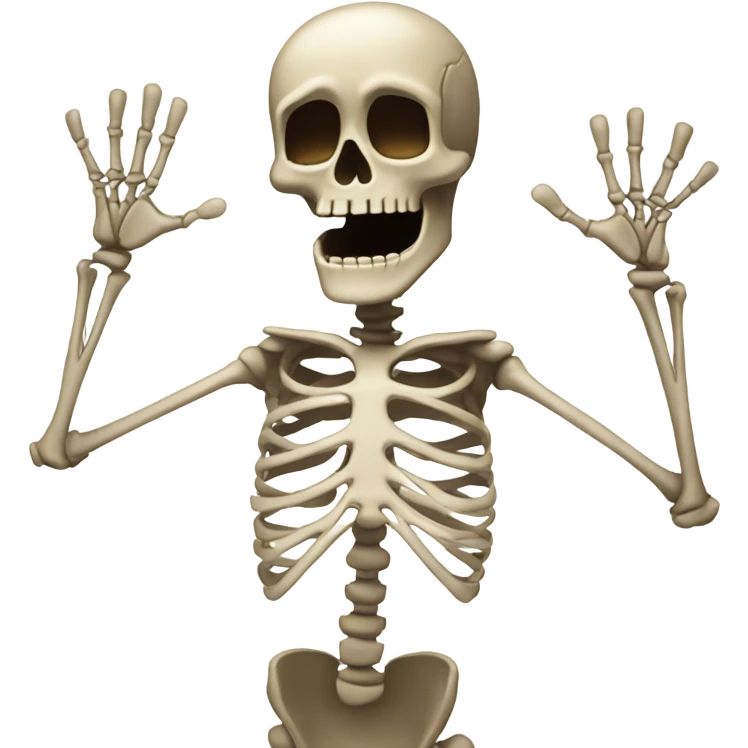 Skeleton with hands up like I don’t know emoji emoji