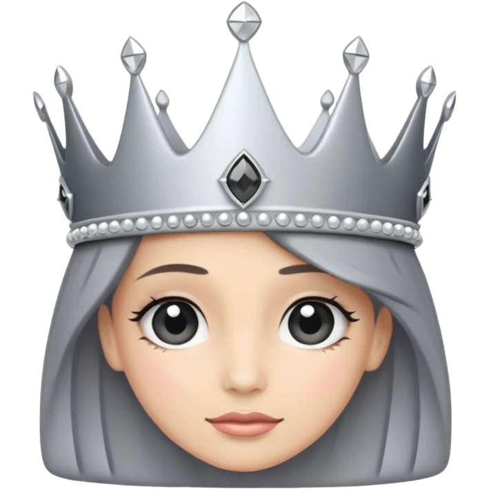 silver feminine crown with gray spinel emoji