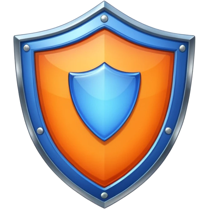 glitter blue and orange shield emoji