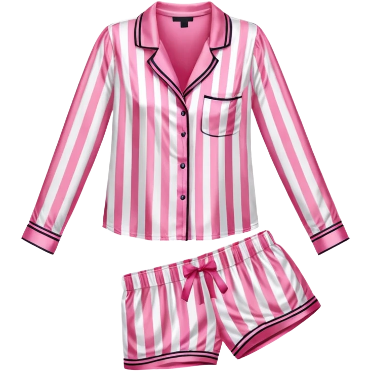 Striped pink and white silk Victoria’s Secret pajama set emoji