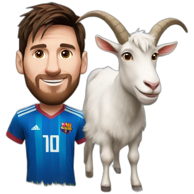 Lionel Messi with a goat emoji