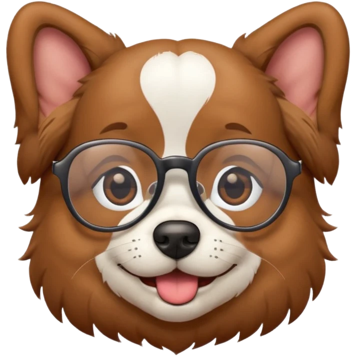Perro con lentes  emoji