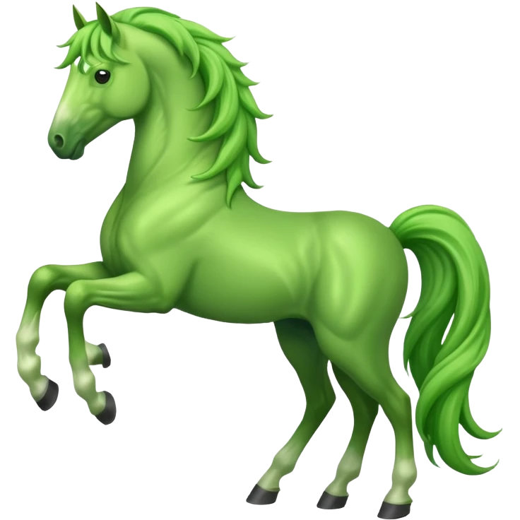 Green horse standing up with two feets  emoji