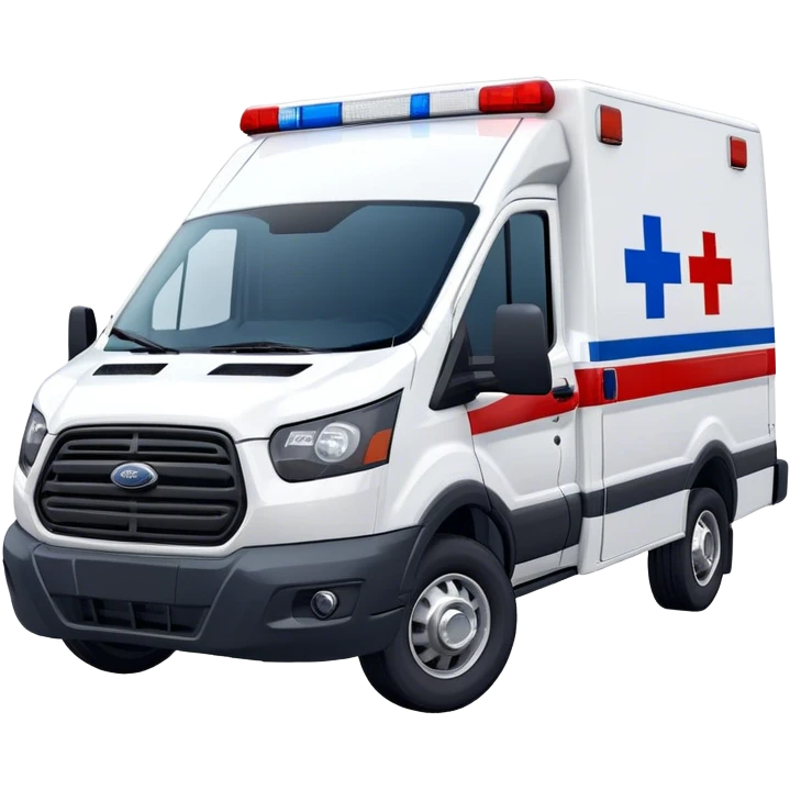 Ambulance - Ford Transit 350 (Model Year: 2021) (Iconic colour: White with red and blue lights) emoji