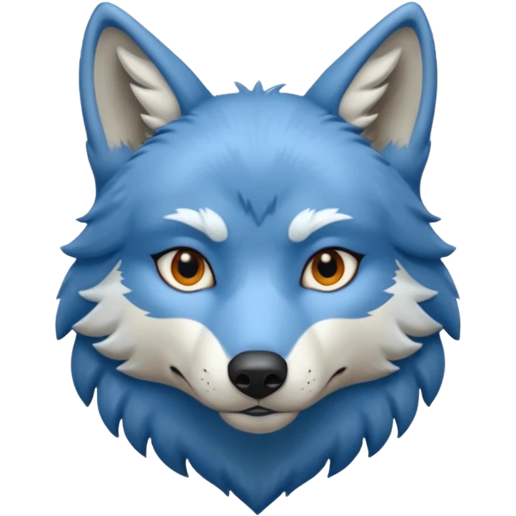 face of blue wolf emoji