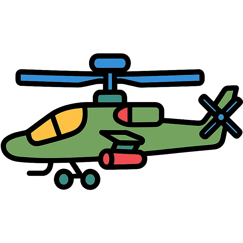 colored Apache helicopter icon emoji