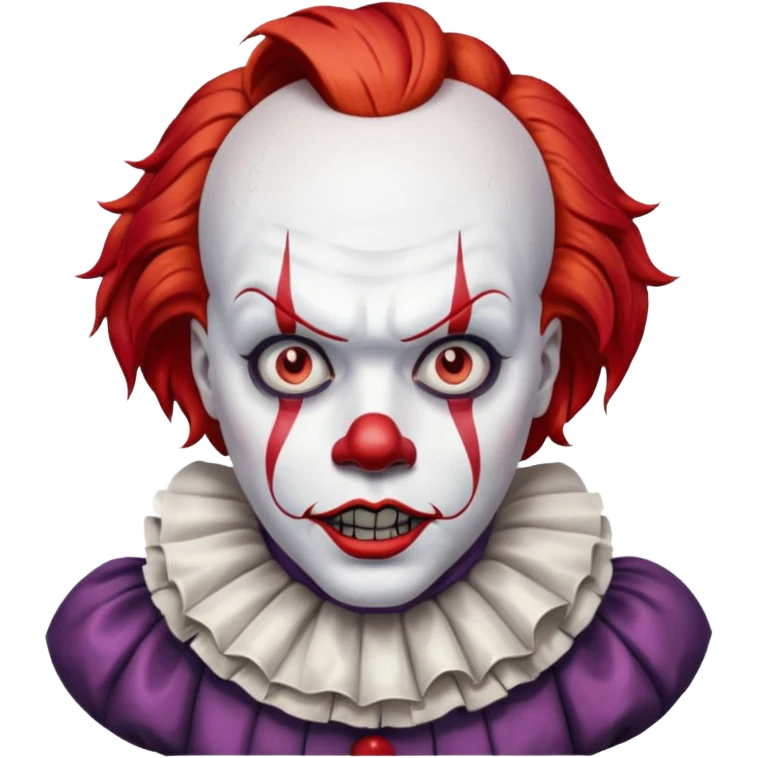 create a scary pennywise clown with cracks in his face emoji