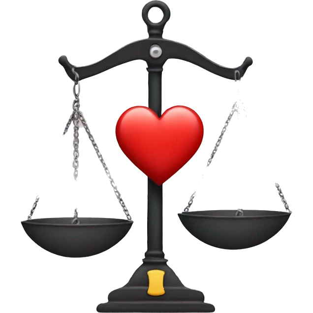 balance scale with broken heart on the scale emoji