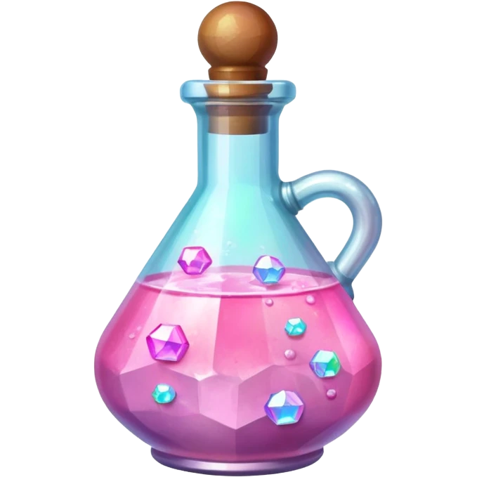 pink Magic Fantasy Potion, Glass Low Poly emoji