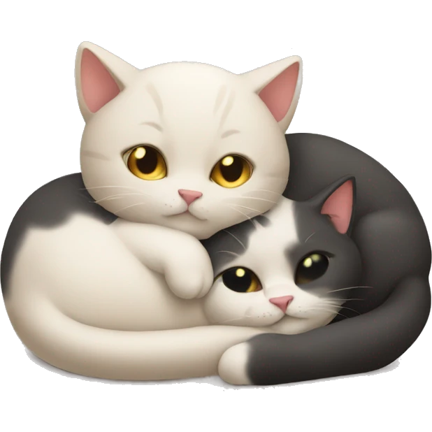 Cats cuddling emoji