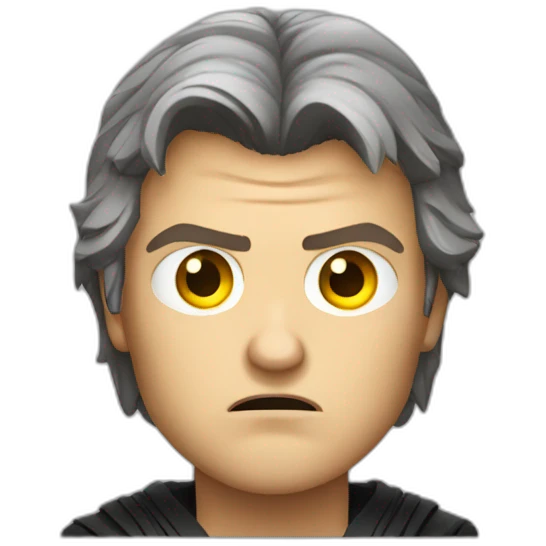 Anakin Skywalker angry with yellow eyes emoji