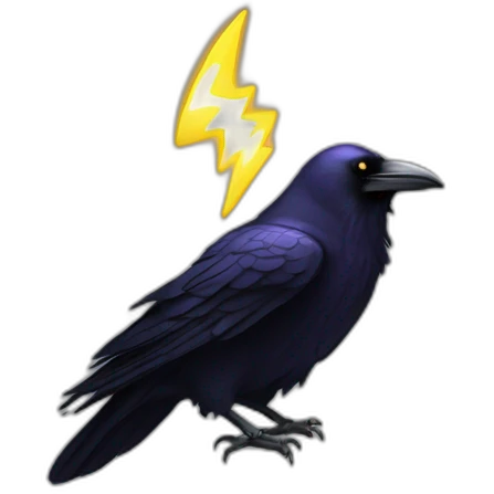 Raven  electricity emoji