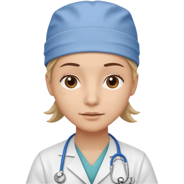 not smiling doctor with scrub cap emoji