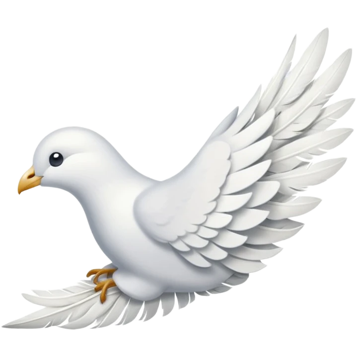 A dovetail consisting of white feathers. Tail only. emoji