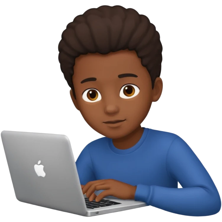 Black boy on laptop emoji