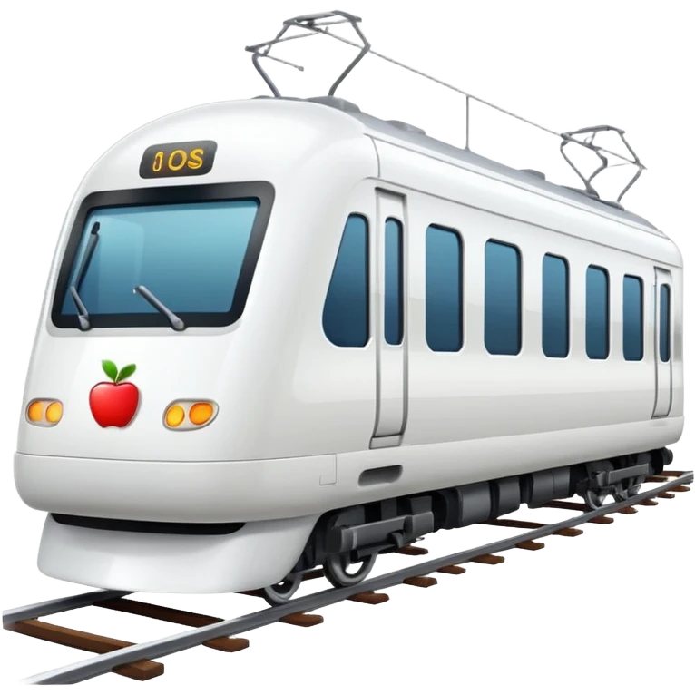 modern white train, apple emoji style emoji