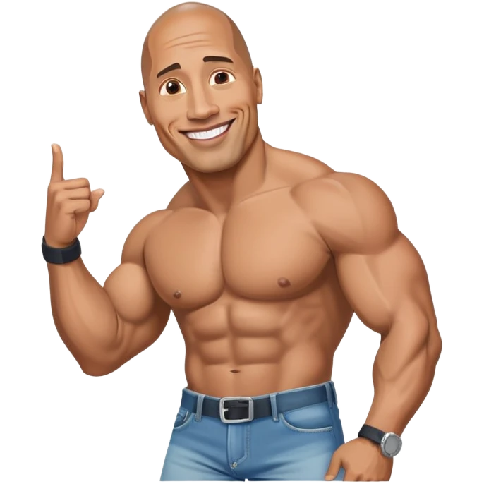 Dwayne the rock Johnson flirty in Jean shorts emoji