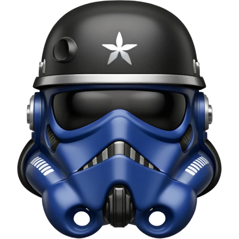 a blueberry wearing a black Star Wars Death Trooper helmet emoji