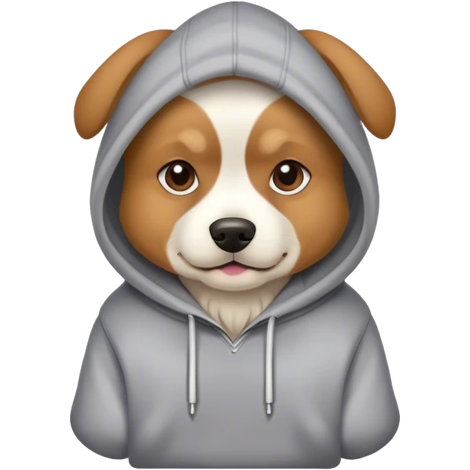 Dog wearing hoodie emoji