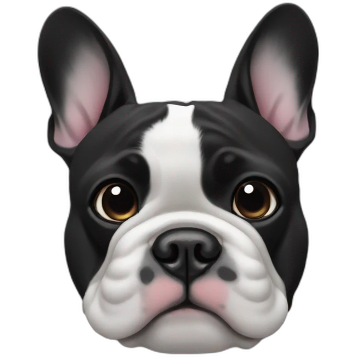 black and white French bulldog emoji
