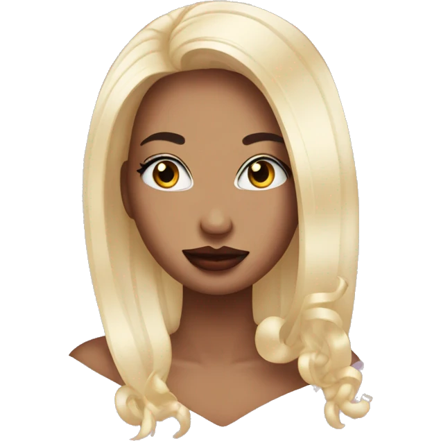  Emoji with long eyelashes and glossy lips with nails emoji