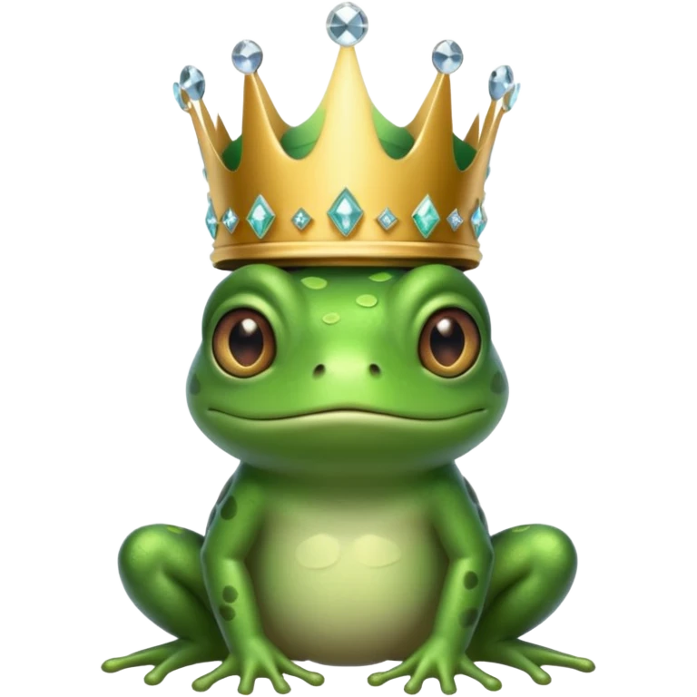 frog King, with crown, crystal and standing emoji