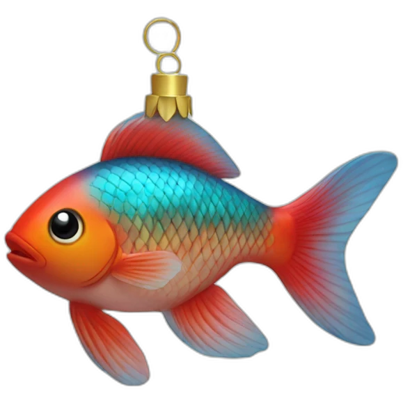 christmas tree toy colored fish emoji