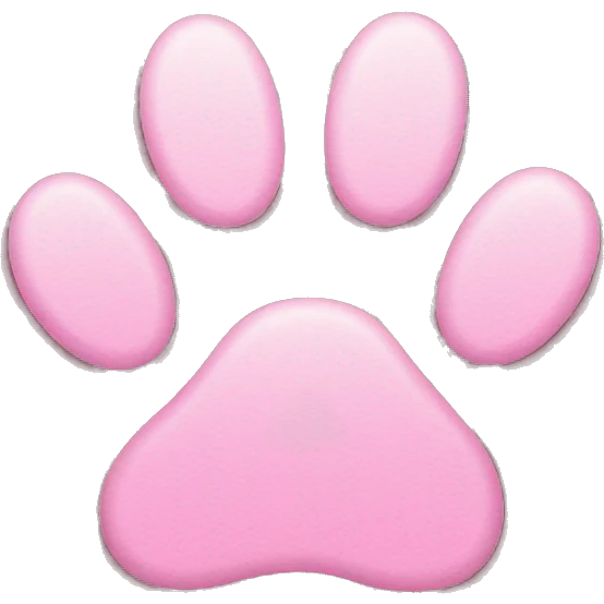 Pink filled in detailed paw  emoji