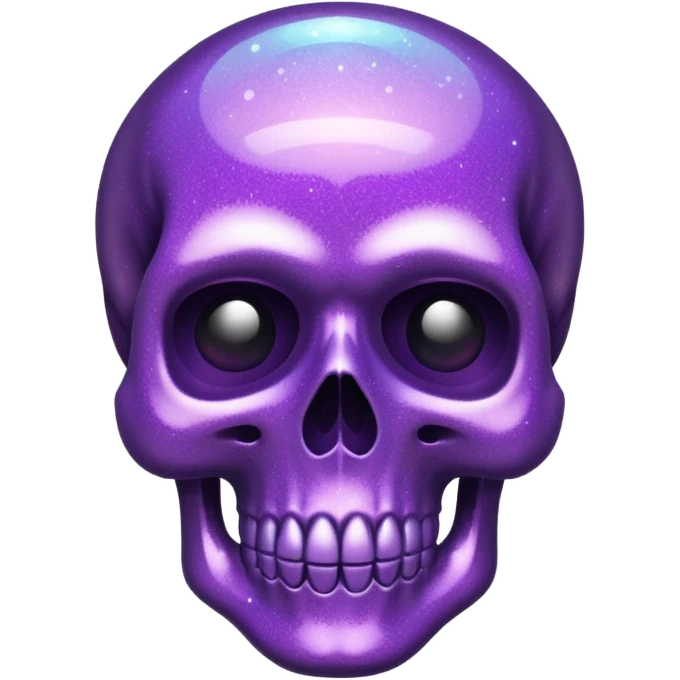 Glitter purple flat skull emoji