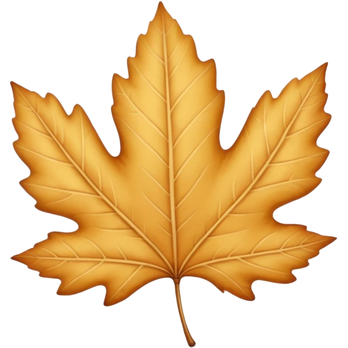 pastel warm autumn leaf in beige and golden tones, soft shadows, light grain texture, no background, cozy and delicate atmosphere emoji