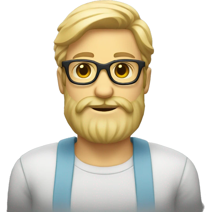 un homme blond avec lunettes et barbe emoji