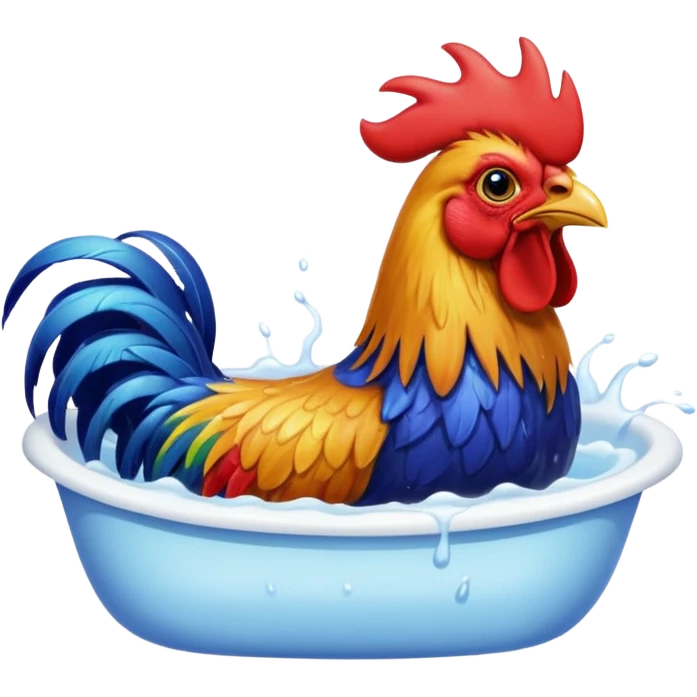 rooster bath emoji