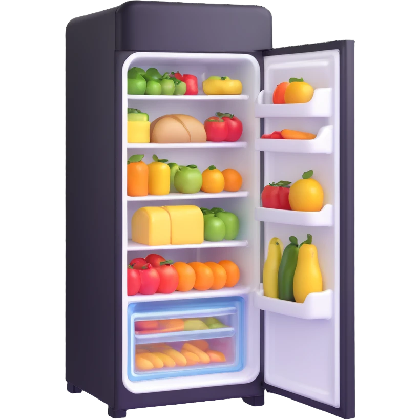 refrigerator with food inside emoji