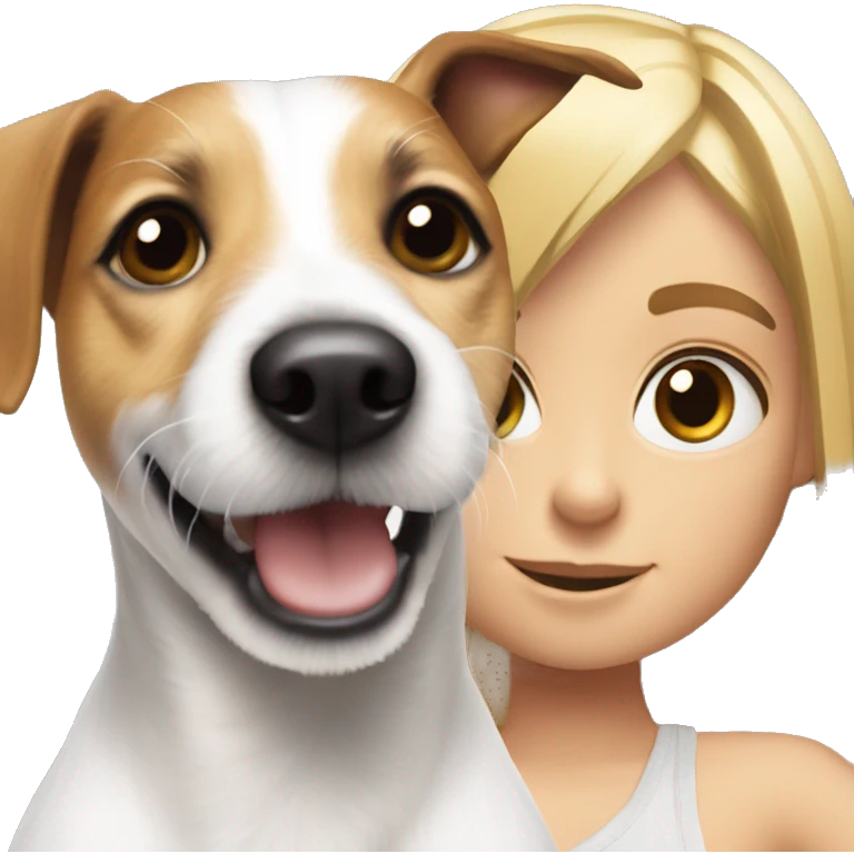 jack russel terrier with blond girl emoji
