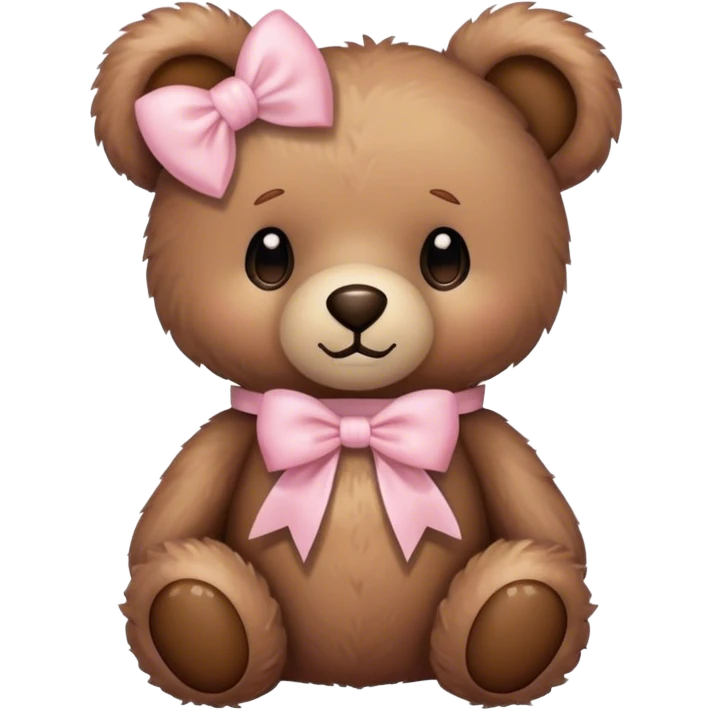 Teddy bear with light pink bow  emoji