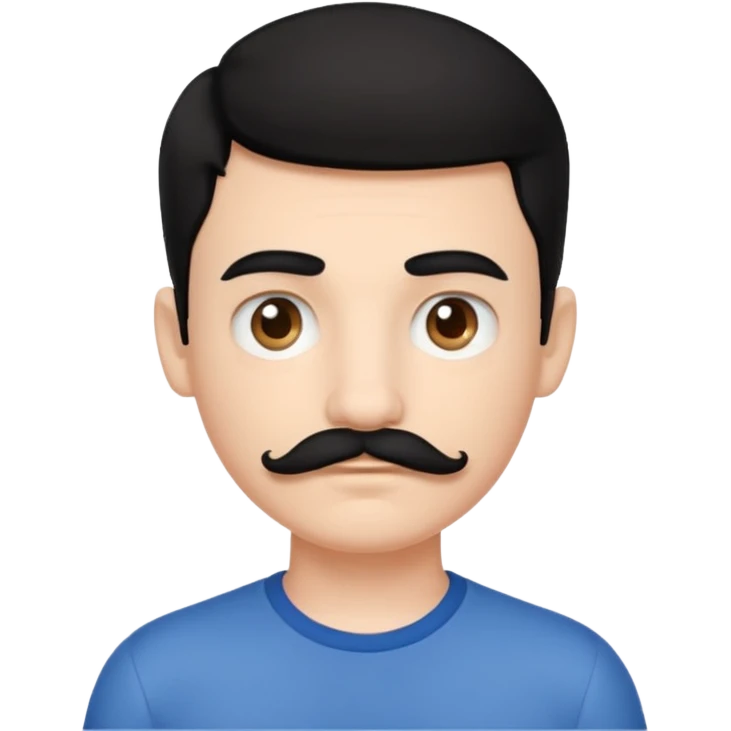 White skin Teenboy with medium Short black hair and mustache emoji