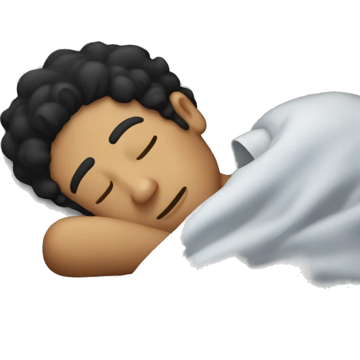 a guy with black hair who sleep emoji