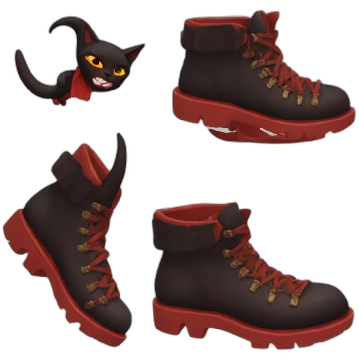 Cat devil boots emoji