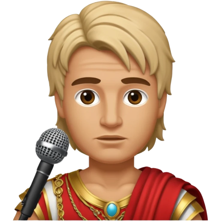Román rockstar with a microphone  emoji