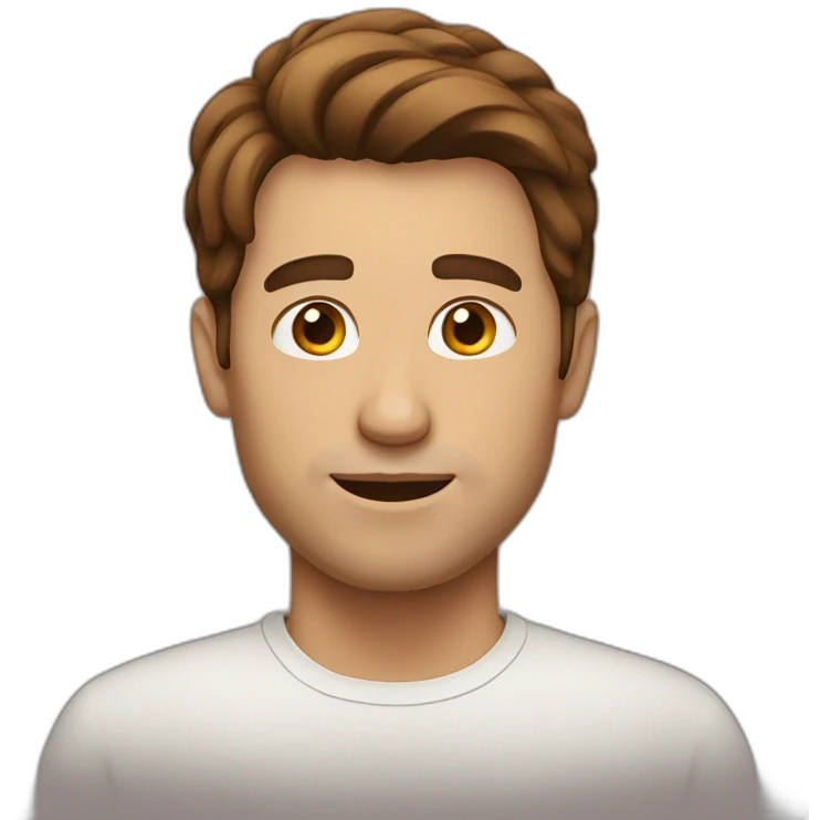 man with a Brown hair emoji
