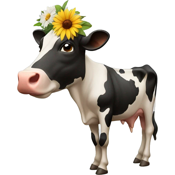 Flowers with the head of a cow emoji